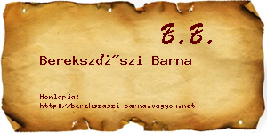 Berekszászi Barna névjegykártya